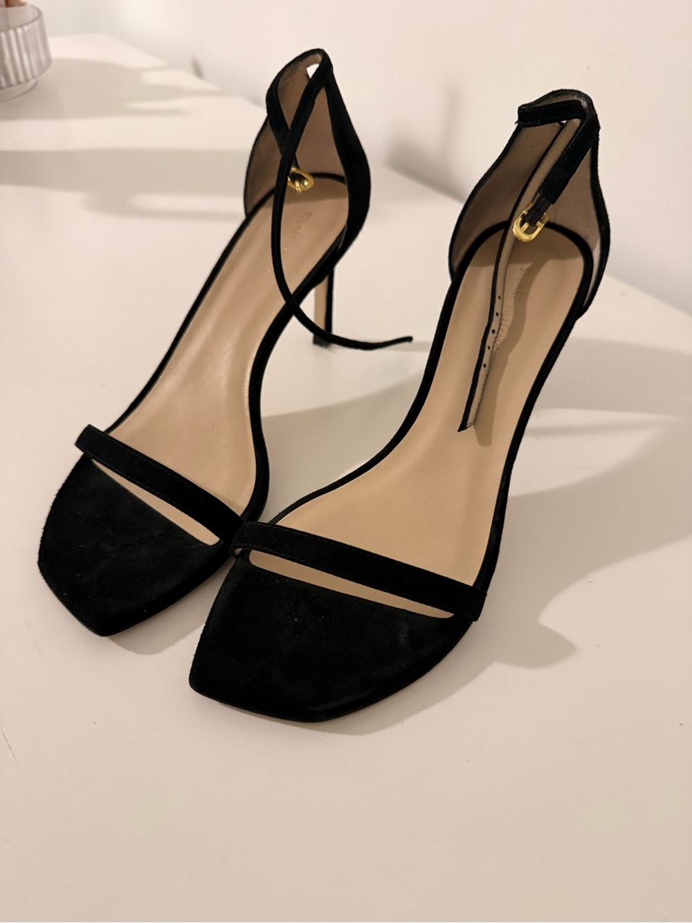 Stuart Weitzman Black Suede Pointed Toe Pumps